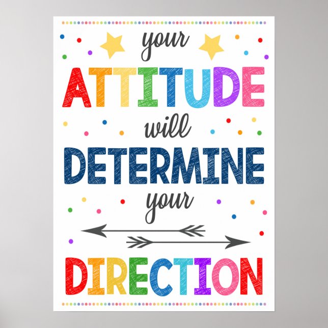 Positive Attitude Rainbow Classroom Poster (Front)