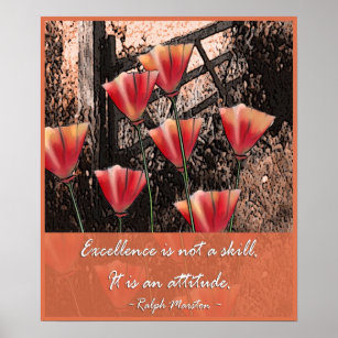 Positive attitude words - Excellence Poster