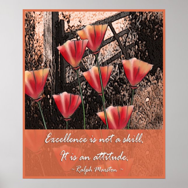 Positive attitude words - Excellence Poster (Front)