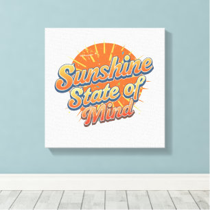 Positive Beach Vacation Typography Canvas Print
