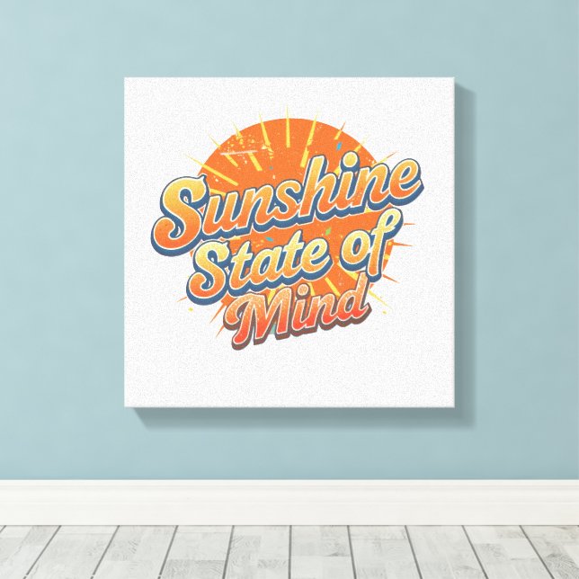 Positive Beach Vacation Typography Canvas Print (Insitu(Wood Floor))
