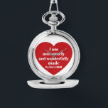 Positive Bible Verse Affirmation Red Heart Cute Watch<br><div class="desc">This cute watch features a powerful Bible verse from the Book of Psalms in a simple red heart. It's a nice uplifting gift for Valentine's Day or any other occasion when a positive word is needed.</div>