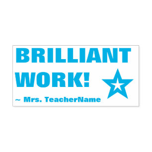 Positive "BRILLIANT WORK!" Tutor Rubber Stamp