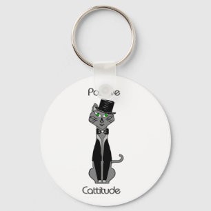 Positive Cattitude Keychain