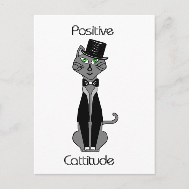Positive Cattitude Postcard (Front)