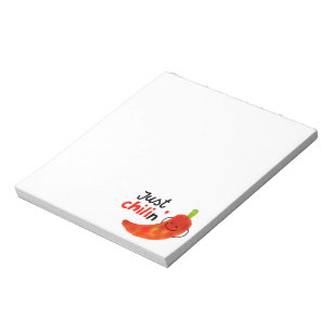 Positive Chili Pepper Pun - Just Chilin Notepad