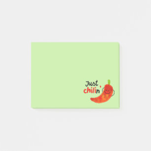 Positive Chili Pepper Pun - Just Chilin Post-it Notes