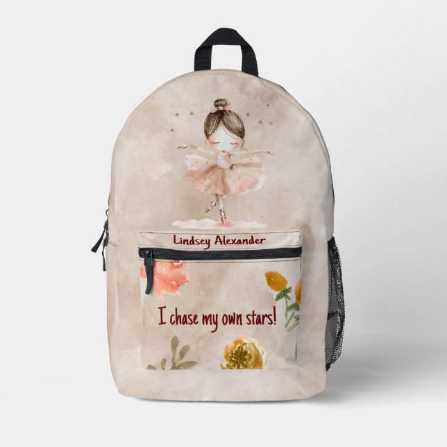 Positive Custom Girls' Ballerina Printed Backpack (Front)