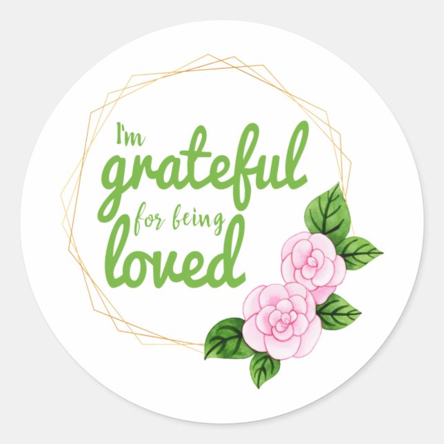 positive good vibes quotes for self acceptance classic round sticker (Front)