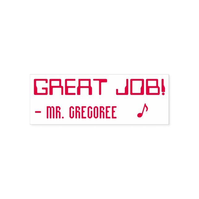 Positive "GREAT JOB!" Educator Rubber Stamp (Design)