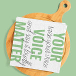 Positive Green Your Voice Matter Motivation Quote  Kitchen Towel<br><div class="desc">Positive Green Your Voice Matter Motivation Quote</div>