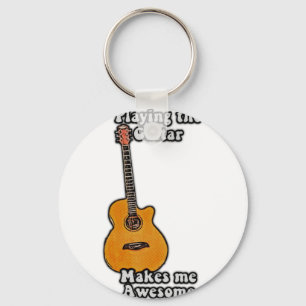positive guitar quote for guitar players keychain