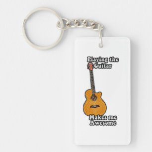 positive guitar quote for guitar players keychain