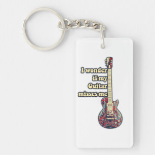 positive guitar sayings for guitarists keychain