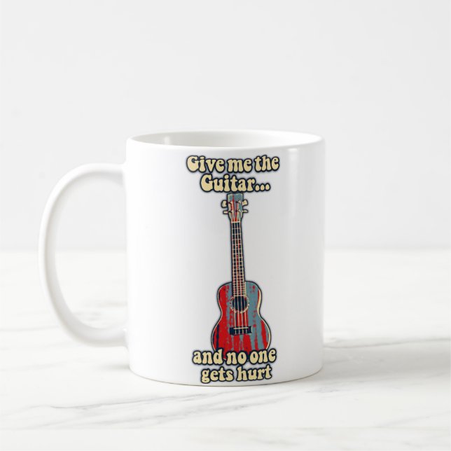 positive guitar words for guitar lovers coffee mug (Left)