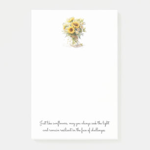 Positive Inspirational Sunflower In A Vase Post-it Notes