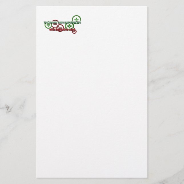 Positive Life Negative Mind Stationery (Front)