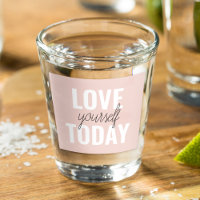 Positive Love Yourself Today Pastel Pink Quote