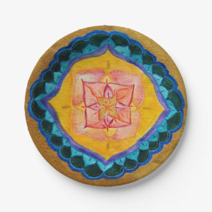 Positive mandala Custom Paper Plates 7 in