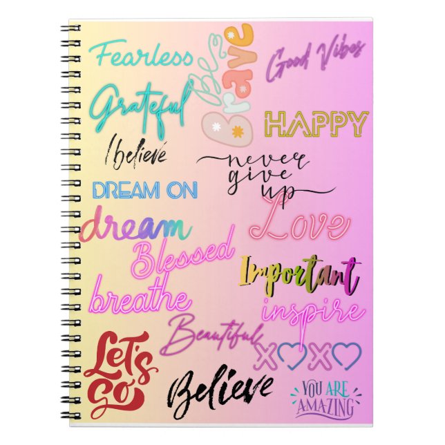 Positive Mental Health Awareness Affirmations Notebook (Front)