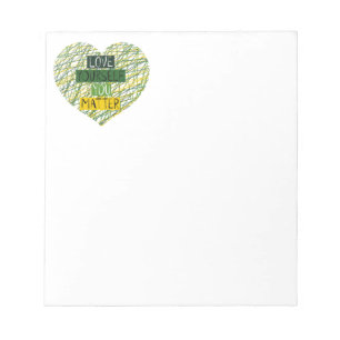 Positive Message and Heart in Mental Health Colour Notepad