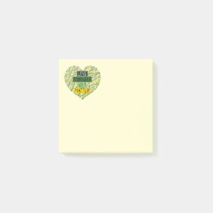Positive Message and Heart in Mental Health Colour Post-it Notes