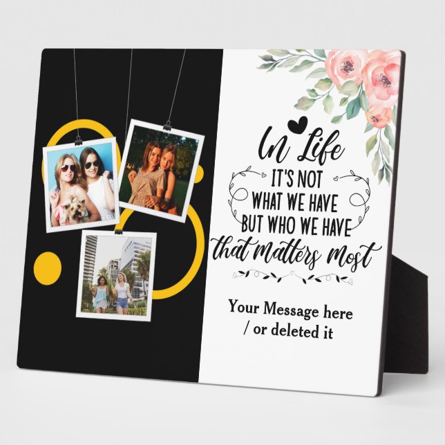 Positive Message For Best Friends 3 Photos Plaque (Side)