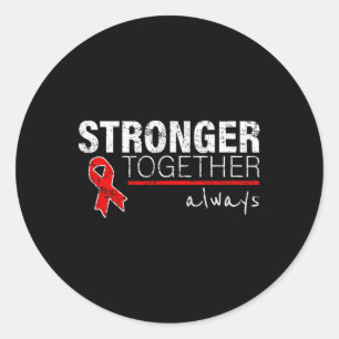 Positive Message For Women Men Heart Disease Aware Classic Round Sticker