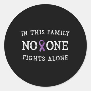 Positive Message Pancreatic Cancer Awareness for W Classic Round Sticker