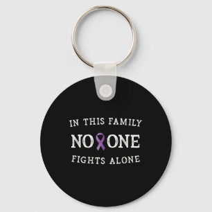 Positive Message Pancreatic Cancer Awareness for W Keychain