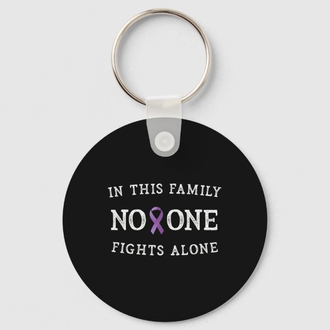 Positive Message Pancreatic Cancer Awareness for W Keychain (Front)