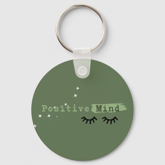 Positive Mind - Green Key Ring (Front)