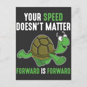 Positive Mind Uplifting Quote Forward Turtle Postcard