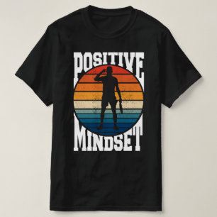 Positive Mindset Tennis Player Retro Sunset T-Shirt