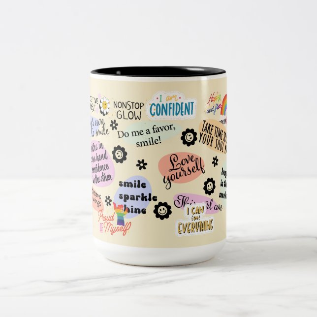 Positive mindset Two-Tone coffee mug (Center)