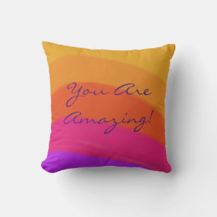 Positive Modern Rainbow Colourful Throw Pillow
