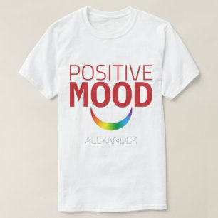 Positive Mood Smile Red Rainbow GAY LGBT Fun Name T-Shirt