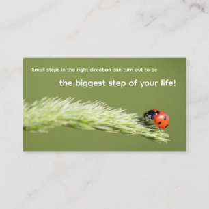 Positive motivational quote with little ladybug business card