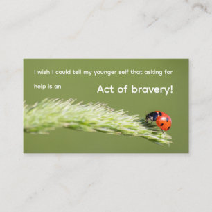 Positive motivational quote with little ladybug business card