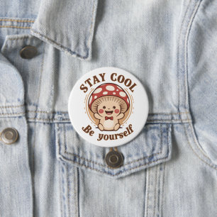 Positive Mushroom 3 Inch Round Button
