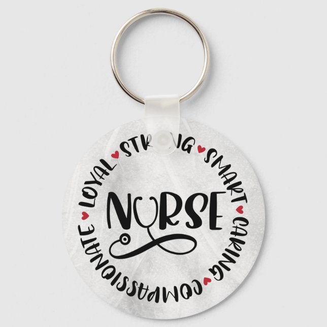 Positive Nurse Affirmations   Keychain (Front)