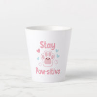 Positive Paw Print with Hearts