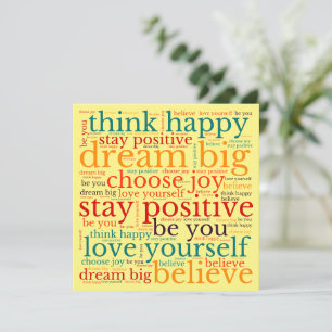 Positive Phrase WordArt Pattern Multicolor Yellow
