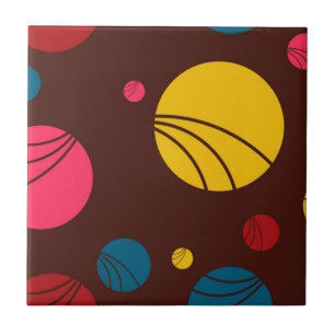 Positive, playful, happy, modern, cool circles art tile
