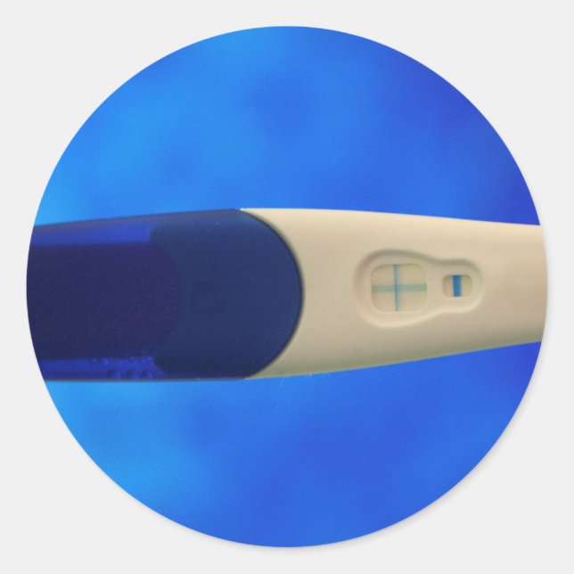 Positive Pregnancy Test Classic Round Sticker (Front)