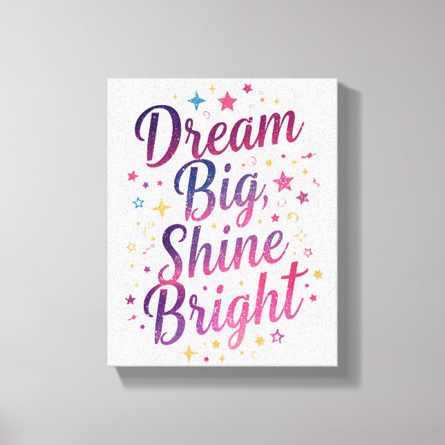 Positive Purple and Pink Typography Canvas Print (Front)