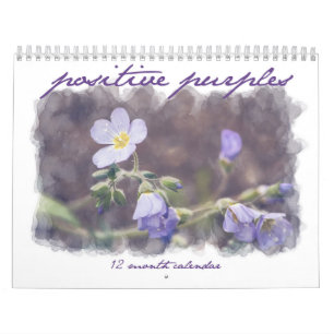 Positive Purples - Motivational 12 Month Calendar