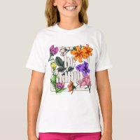 Positive quote Be Happy and garden flowers