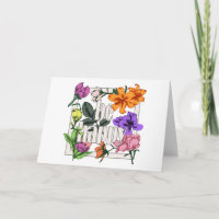 Positive quote Be Happy and garden flowers