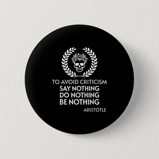Positive Quote Stoic Philosophy Aristotle Stoicism 2 Inch Round Button (Front)